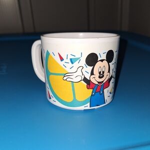 Vintage  Disney Kibouki  Plastic Mickey And Minnie Mouse Mug